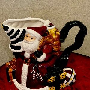 Vintage Rosegarden Holiday Santa Pitcher